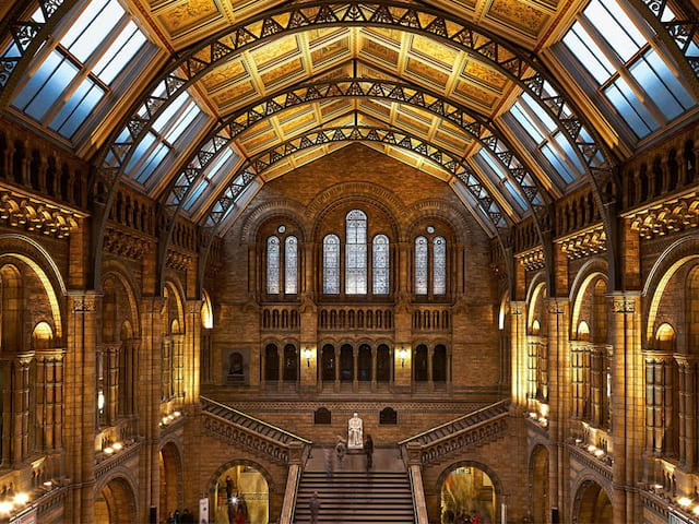 Le grand hall du musée d'histoire naturelle de Londres en Angleterre