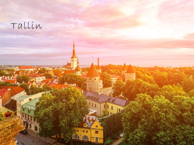 paysage de tallin en colonie de vaances visité par des ados