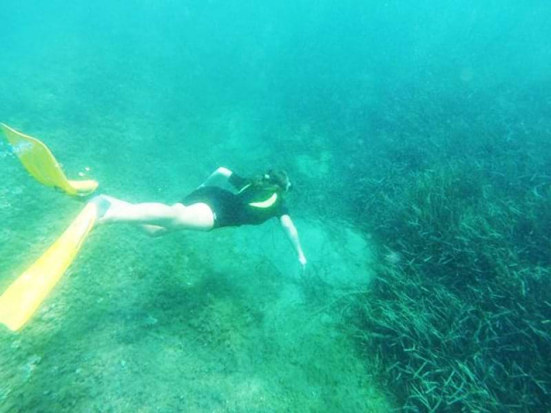 ado faisant de la plongée sousmarine en colo