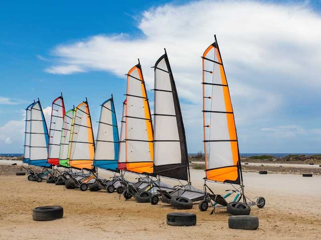 Char à voile en bord d'océan en colonie de vacances pour enfants cet été