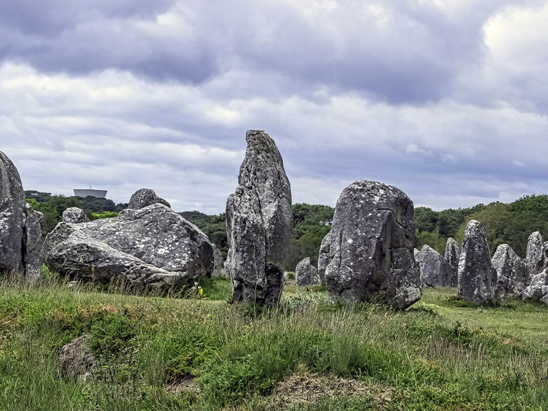 Alignements de menhirs observés lors d'une colo en itinérance en Bretagne