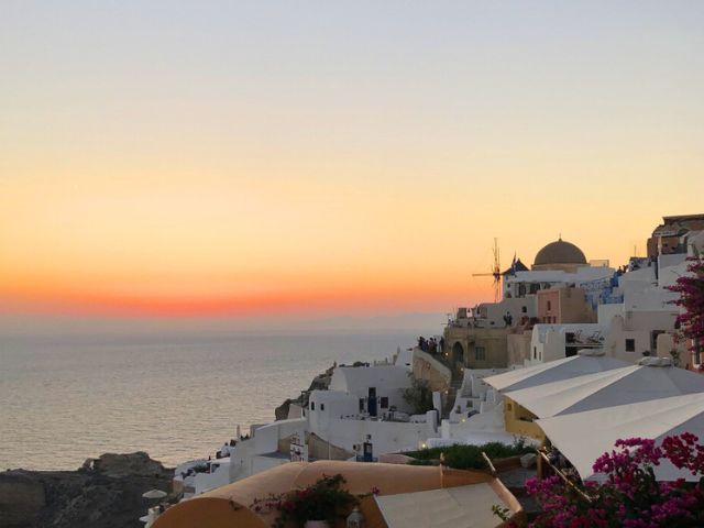 Coucher de soleil observé en colonie de vacances en Grece cet été