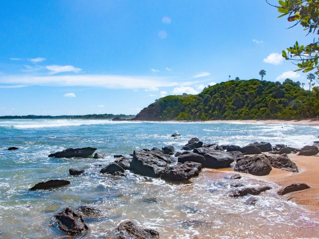 Plage Martinique ou les jeunes se sont baignés en colo