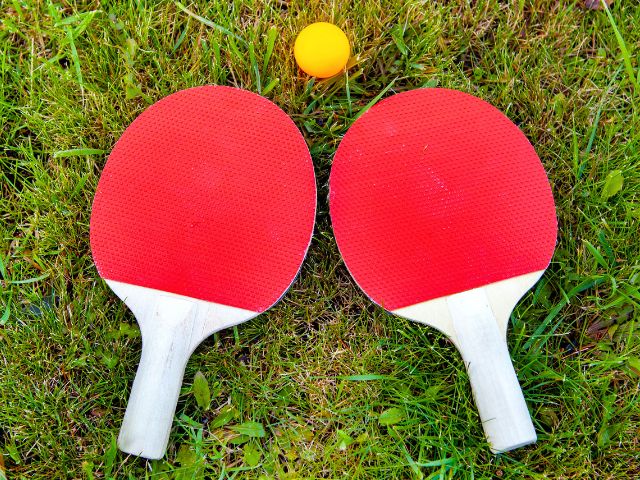 Raquettes de ping pong en colo cet été