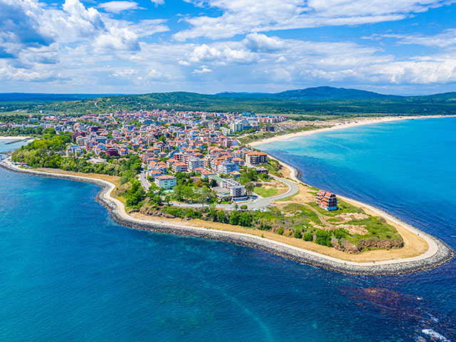 Paysage de bulgarie vu du ciel 