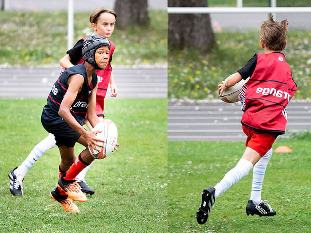 Ados faisant du rugby en colo cet été