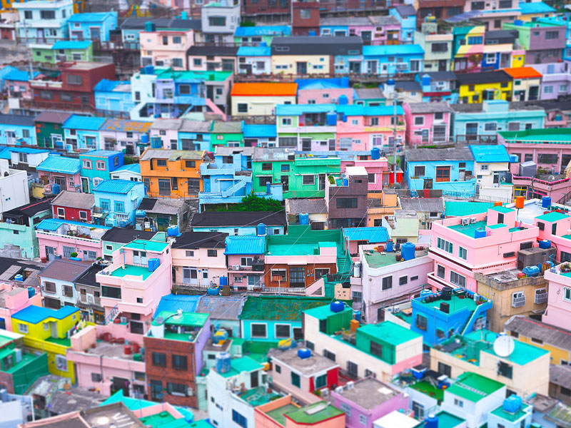 gamcheon village coloré à Buséan en corée du sud