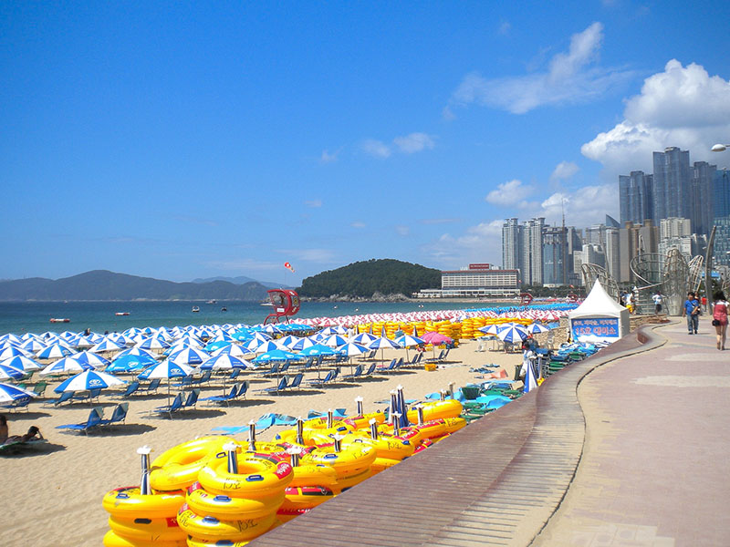 plage de haeundae en corée du sud à Busan été