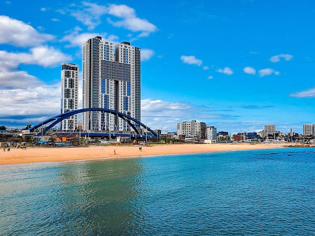 plage de haeundae en corée du sud à Busan été