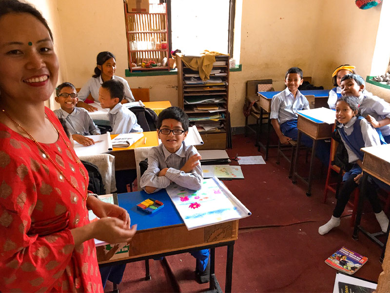 salle de classe au Népal