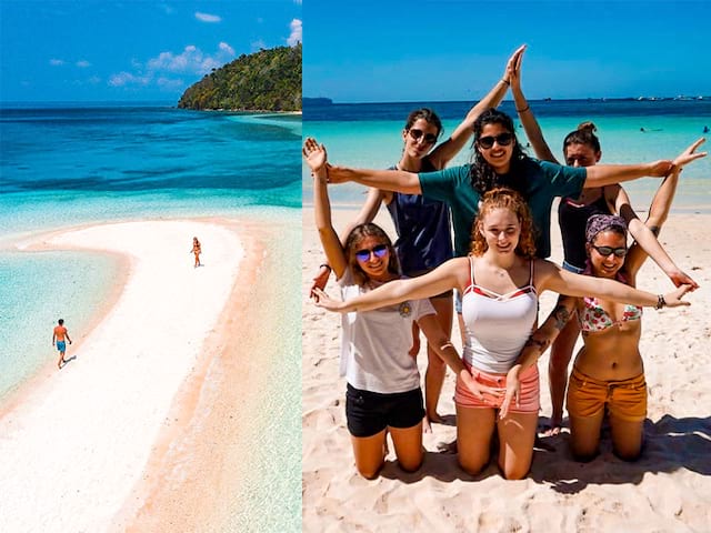 Ados sur la plage philippines été