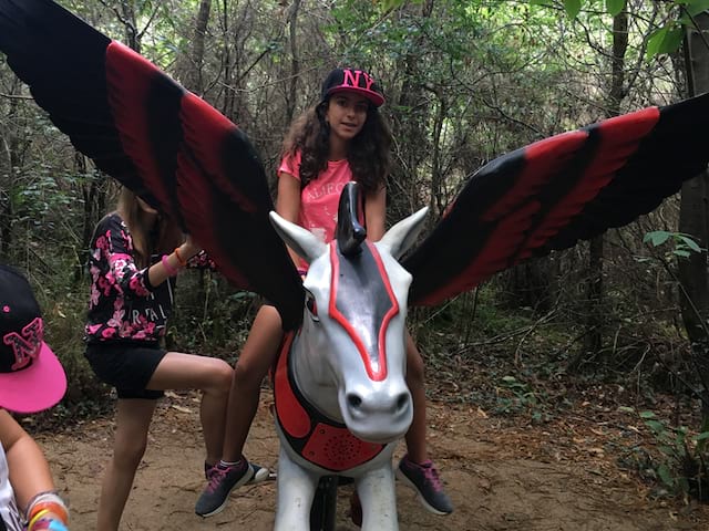 Enfants en colonie de vacances au parc defiplanet