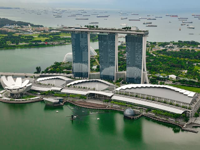 Vue sur le centre commercial Marina Bay Sands à Singapour où les ados sont partis en colo