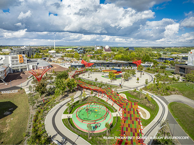 panorama sur des attractions du futuroscope lors d'un séjour sciences