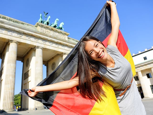 adolescente drapeau allemagne été