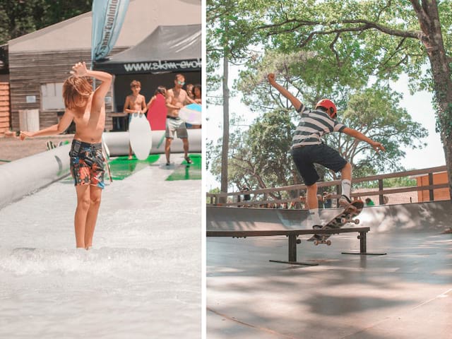 Jeunes en colonie de vacances Skate durant l'été 
