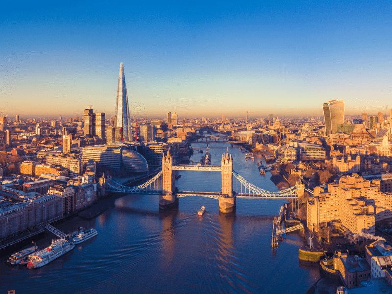 Vue panoramique sur Londres en colo de vacances cet été pour ados de 12 à 17 ans