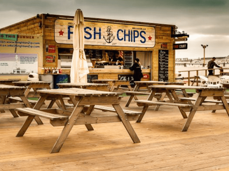 Shop de Fish and chips en colo de vacances So British à Londres