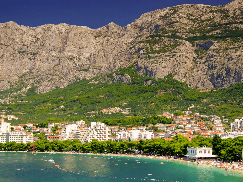 vue paysage côte croatie et montenegro en colonie de vacances été