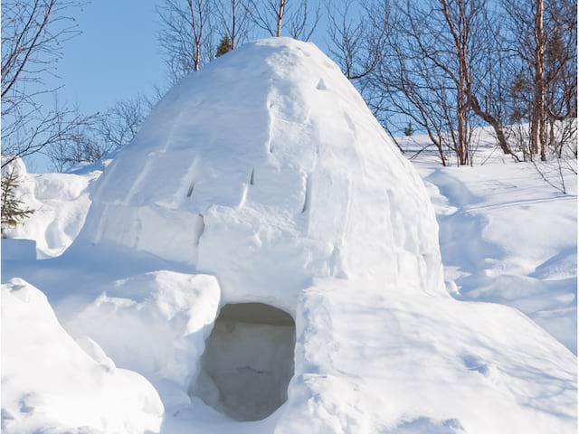 igloo fait par les enfants en colonie de vacances