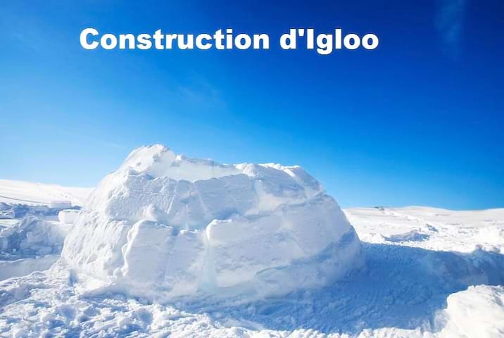 igloo construit par les enfants en colonie de vacances cet hiver 