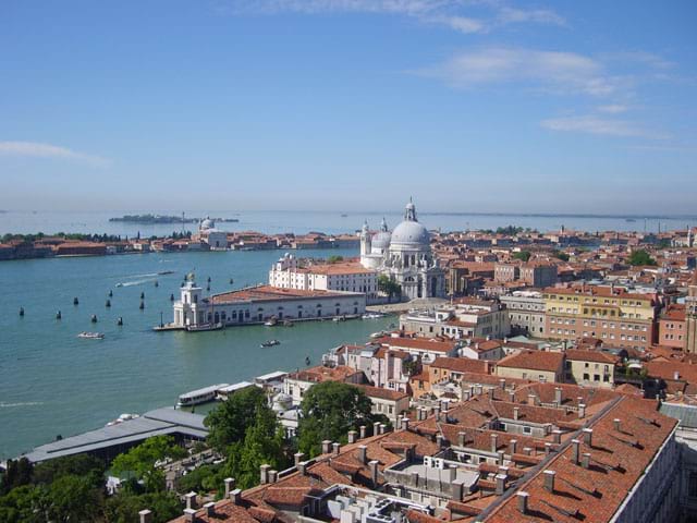 Vue sur la lagune de Venise en colonie de vacances d'hiver