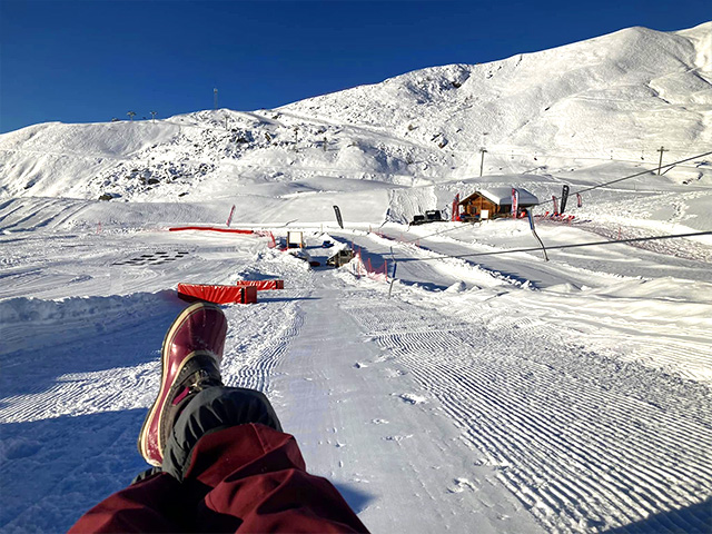 piste de Orcières enneigée en février