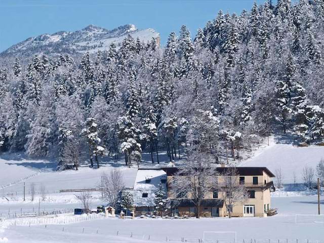 Paysage enneigé observé en colonie de vacances cet hiver