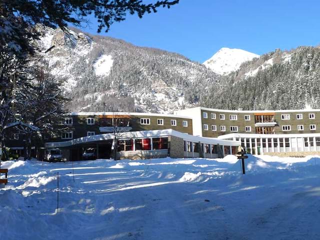 vue sur le centre de colos cet hiver