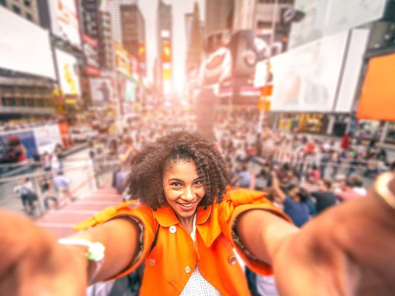 Vue sur les rues de Times Square lors d'une colonie de vacances à New York