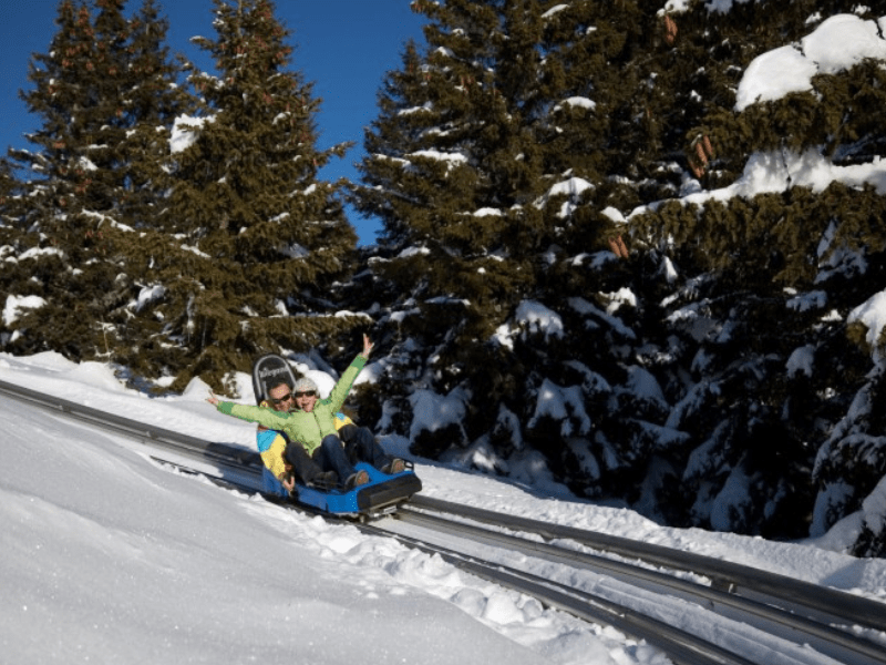 Activité luge sur rails en colo de vacances Ski sensations dans le Vars