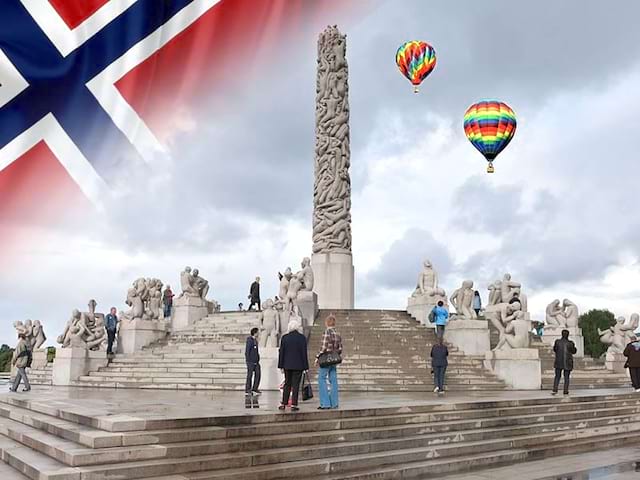 parc statues sculptures oslo norvege vacances février