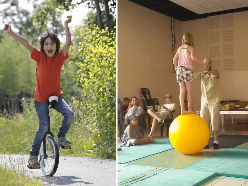 Enfants de 6 à 10 ans en colo de vacances Cirque à Noel 