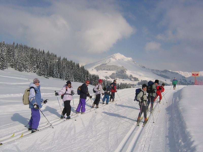 Enfants pratiquant le ski de fond