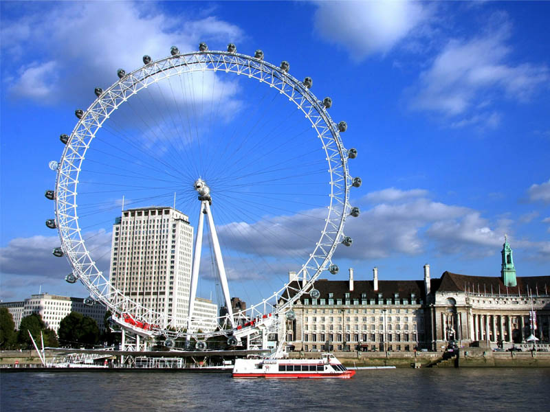 Vue sur la Tamise et le London Eye à Londres
