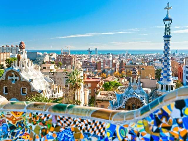 Vue sur le parc Güell en colonie de vacances  à Barcelone