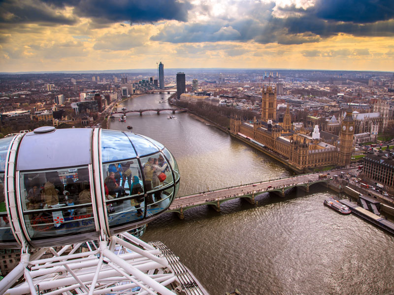 Ados dans le London Eye en colo à Londres