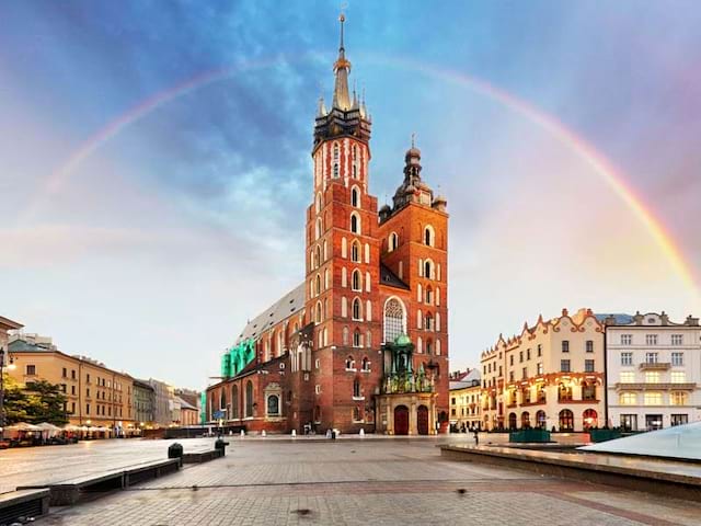 Paysage de Cracovie visité en colo au printemps