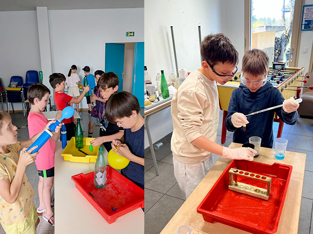 experiences de physique chimie en sejour pour enfants au printemps