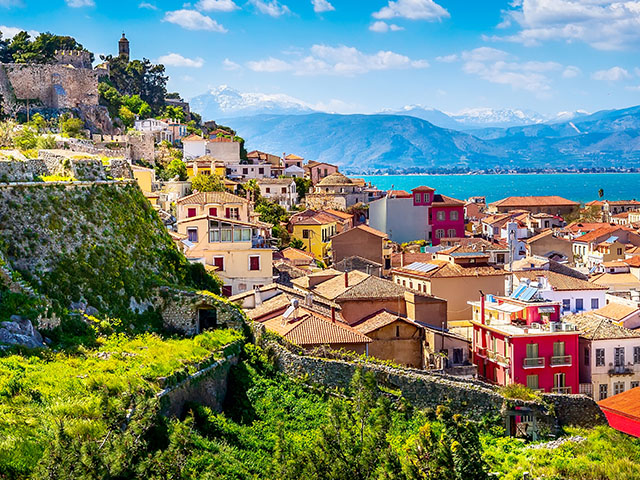 paysage nauplie citadelle de palamede en grece