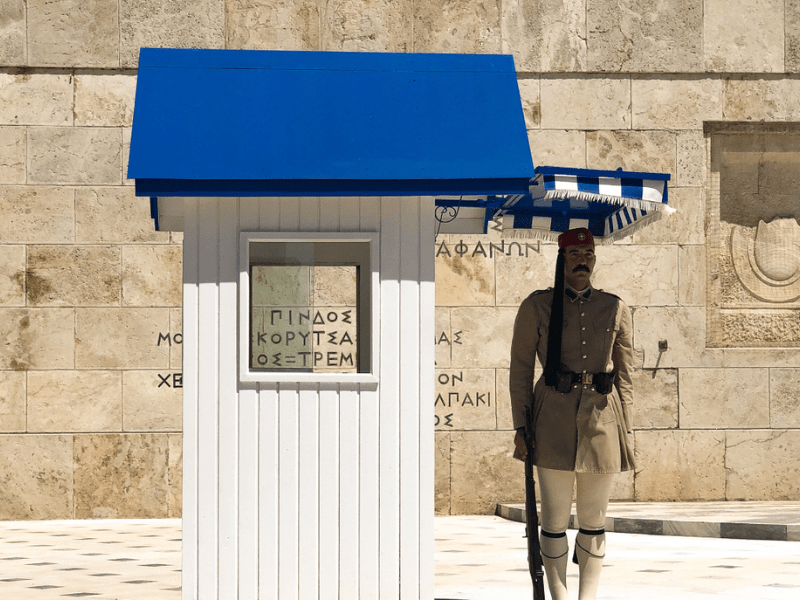 Garde grec observé par les ados cet automne en colo de vacances