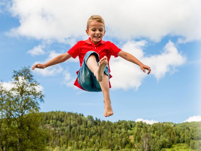 Trampoline en colo