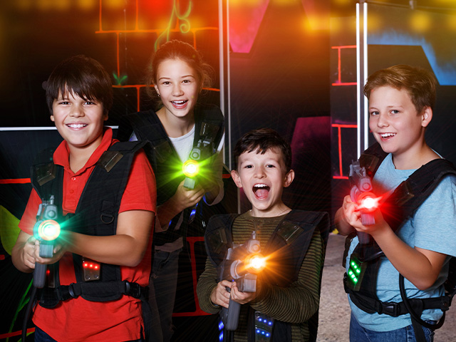Activité laser game en colo de vacances sports mécaniques cet automne