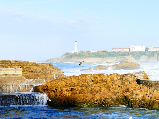 Paysage plage cote biarritz surf 