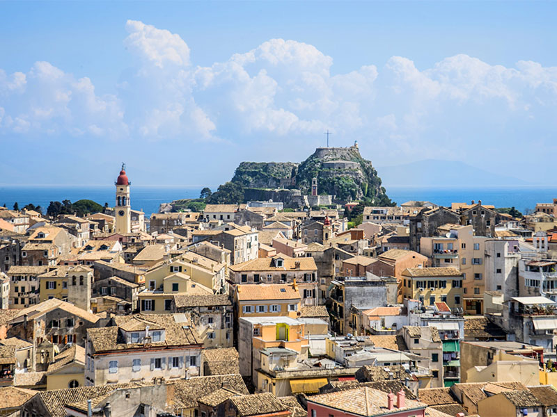 Corfou vu du ciel corfu old town