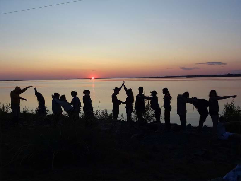 Coucher de soleil en Finlande en colonie de vacances