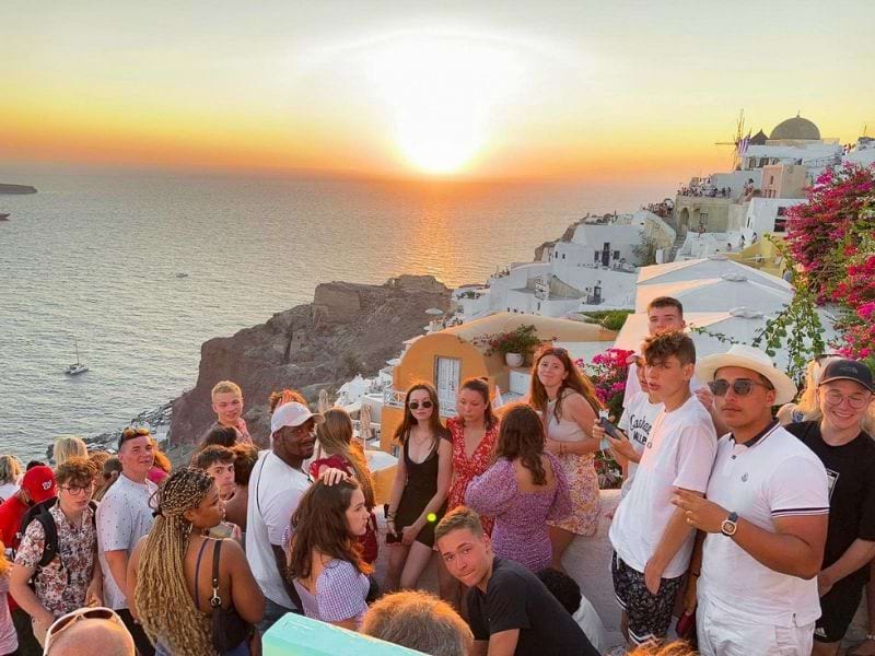 Coucher de soleil en colonie de vacances en Grèce