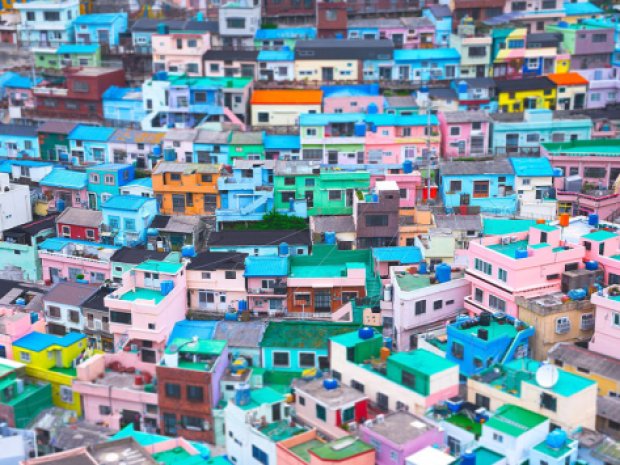 Paysage coloré de Corée en colo de vacances itinérante 