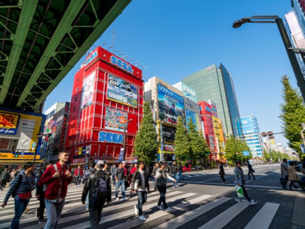 Quartier animé du japon à Tokyo