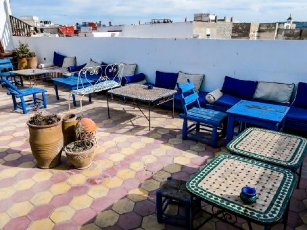 Terrasse du centre de vacances au Maroc